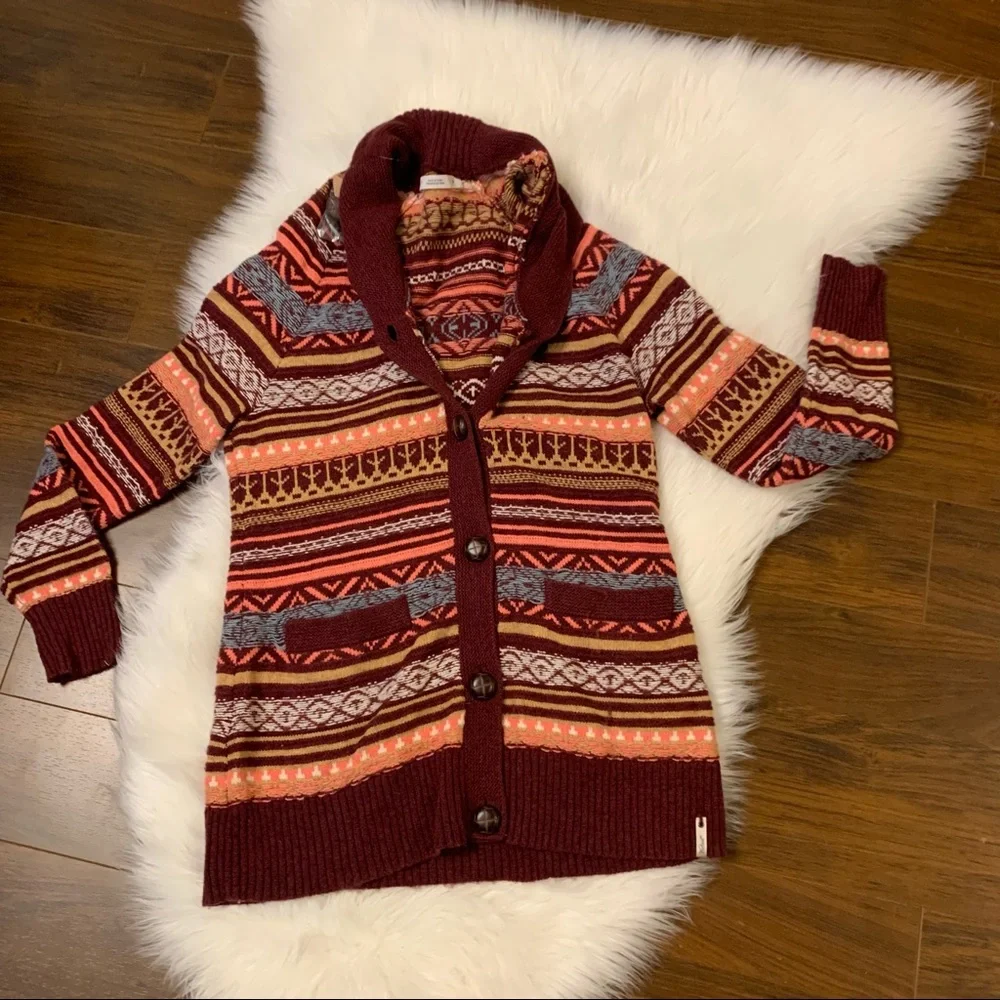 NWT WOOLRICH Cardigan Sweater Blazing Star Fair Isle Warm Cozy - Picture 12 of 15